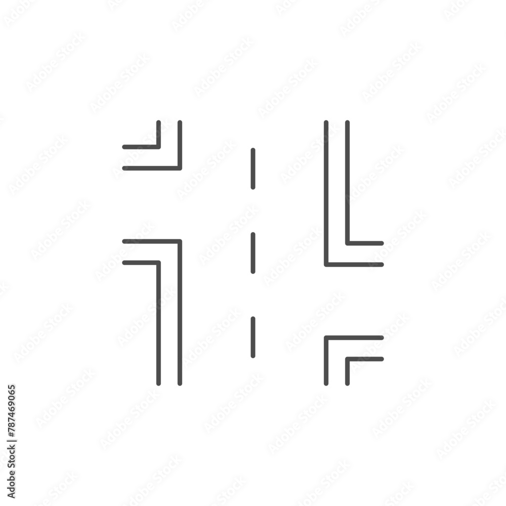 Road scheme line outline icon Road scheme line outline icon