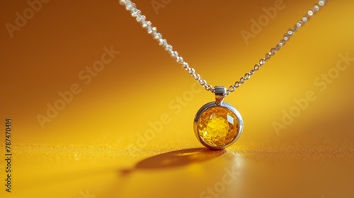 Pendant on yellow backdrop, creating a stylish and modern display. AI generate illustration