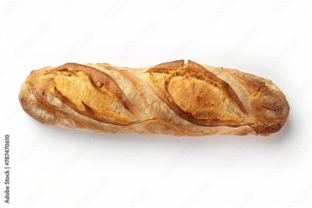 freshly baked baguette isolated on a white background, baked baguette isolated, healthy food, fresh baguette, fresh foods, healthy fresh baguette