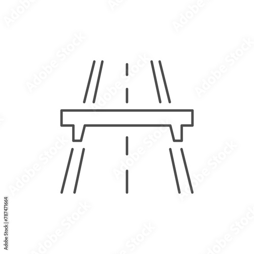 Road and overpass line icon
