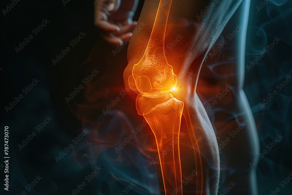 Highlighted pain in knee Highlighted pain in knee