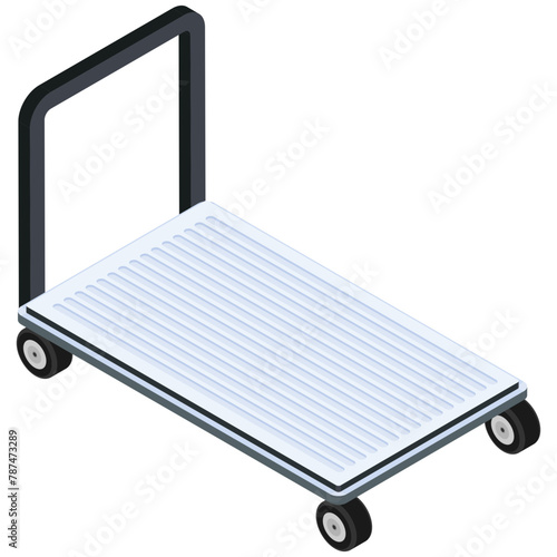 Isometric Luggage Cart