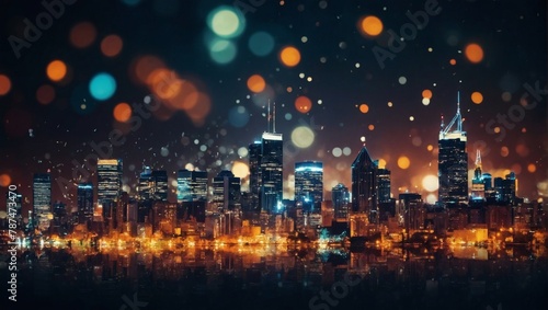 Abstract urban glow of cityscape bokeh