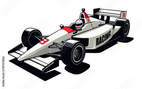 indycar classic style motor sport vehicle silhouette