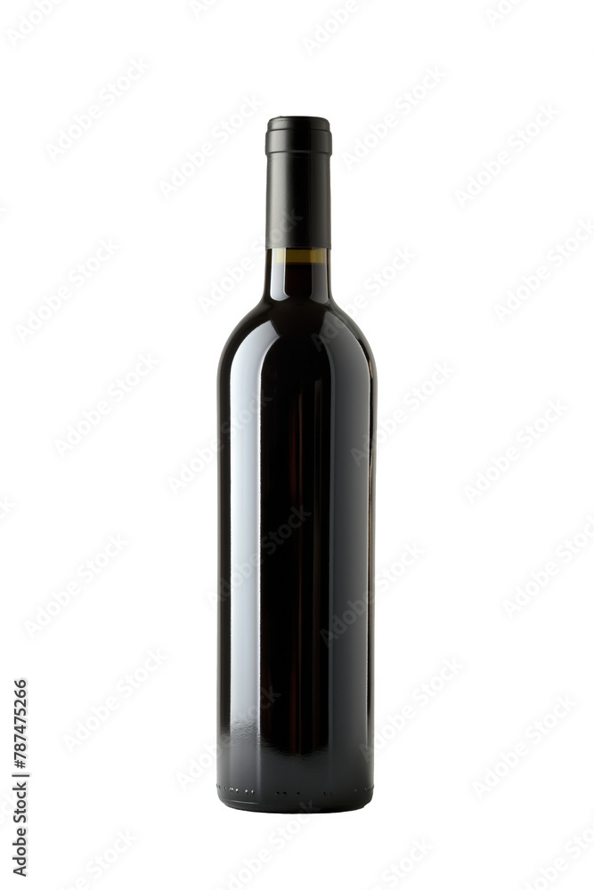 Bottle of wine without any label isolated on a transparent background Bottle of wine without any label isolated on a transparent background