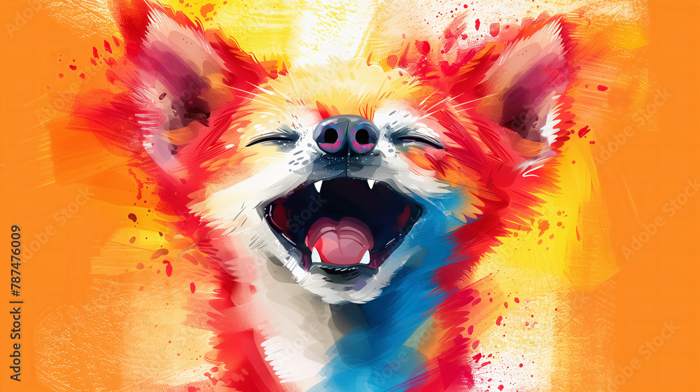 Fototapeta premium Digital art - Painting of a cute red fox