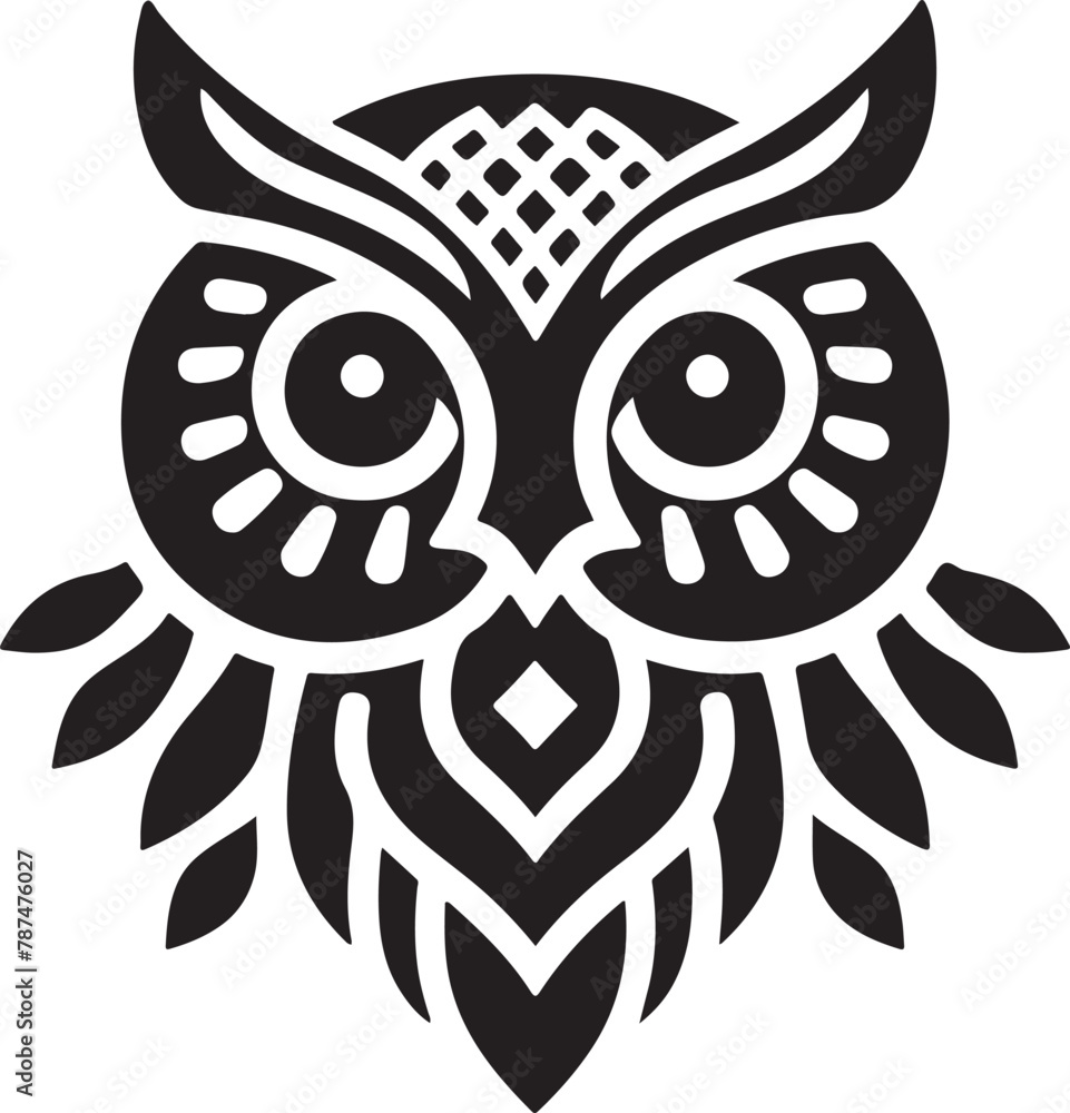 black and white owl black and white owl