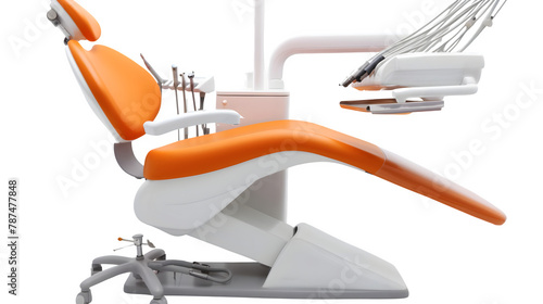 Dentist's Chair Isolated on White Background: PNG File for Dental Projects, Hand Edited Generative AI