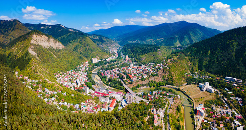Borjomi town aerial panoramic view, Georgia photo