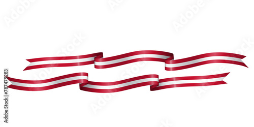 set of flag ribbon with colors of Austria for independence day celebration decoration