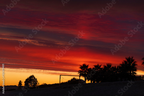 sunset over the countryside