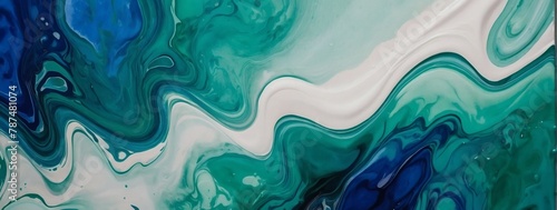 Abstract watercolor paint background by royal blue and jade green with liquid fluid texture for background, banner.