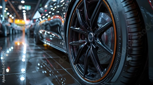 Sleek Tires Showcase: Clean Lines & Glossy Finish. Concept Car Photoshoot, Automotive Photography, Sleek Design, Luxury Vehicles, High-End Detailing © Ян Заболотний