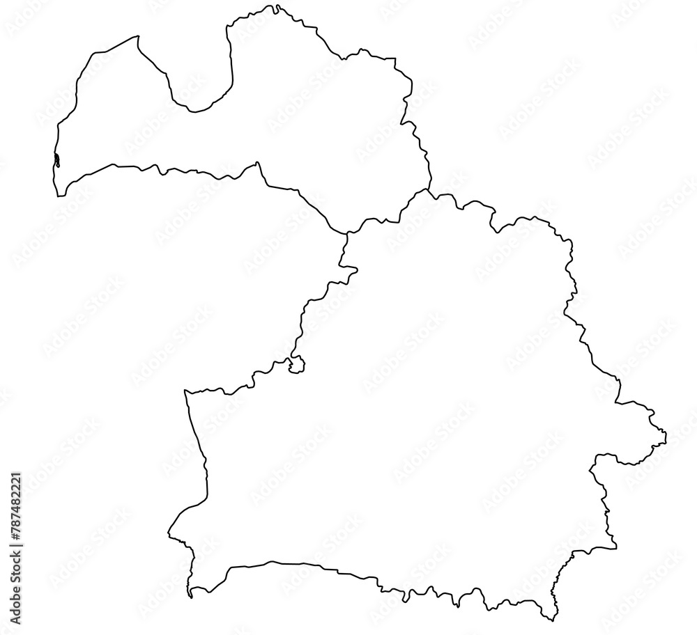 Contours of the map of Latvia, Belarus