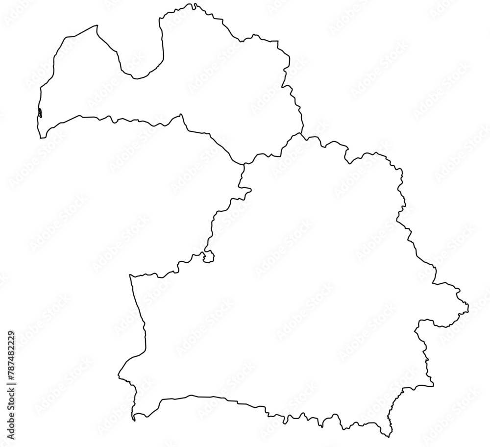 Contours of the map of Latvia, Belarus