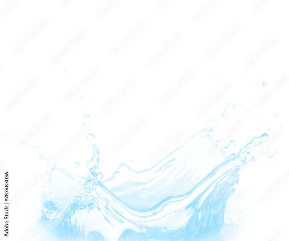 water splash and twisted shape isolated on png background