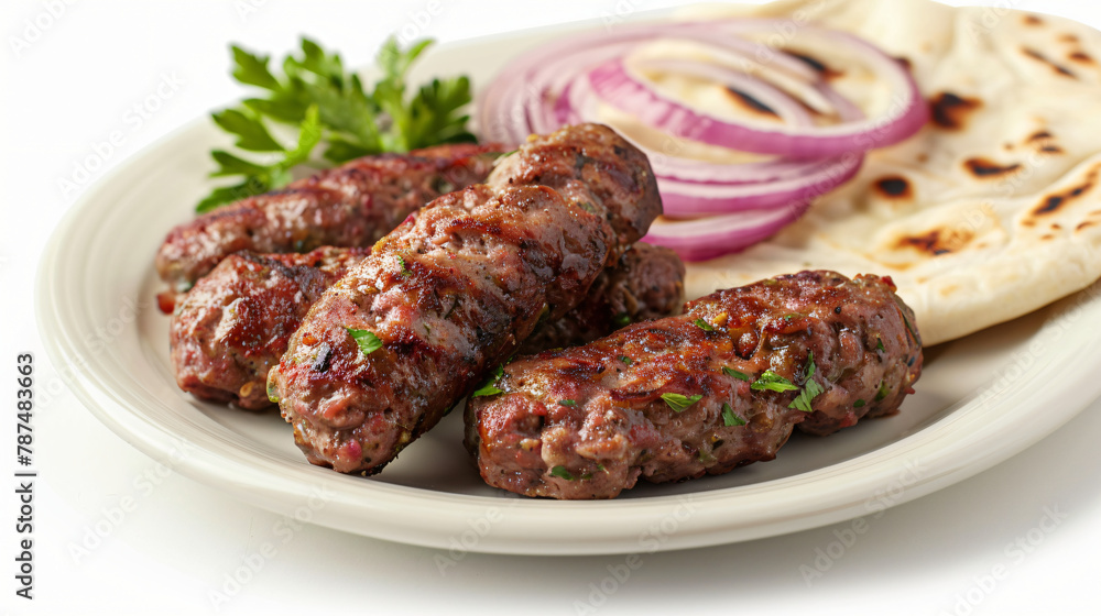 Lamb meat kofta kebab onion