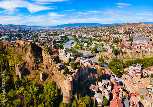 Narikala fortress aerial panoramic view, Tbilisi photo