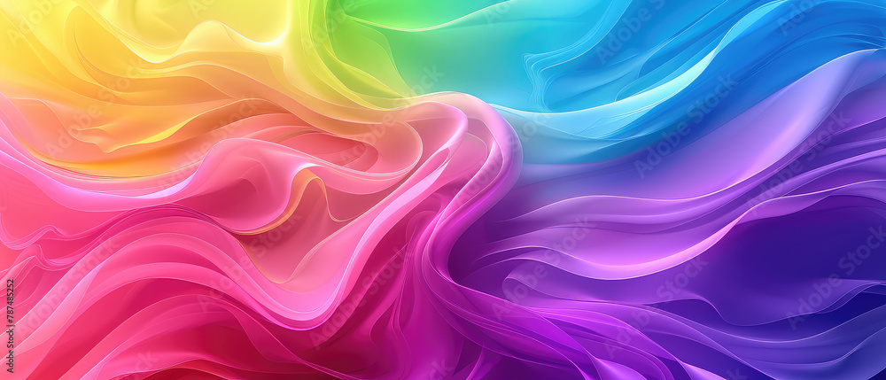Colorful waves of fabric creating a fluid landscape Colorful waves of fabric creating a fluid landscape