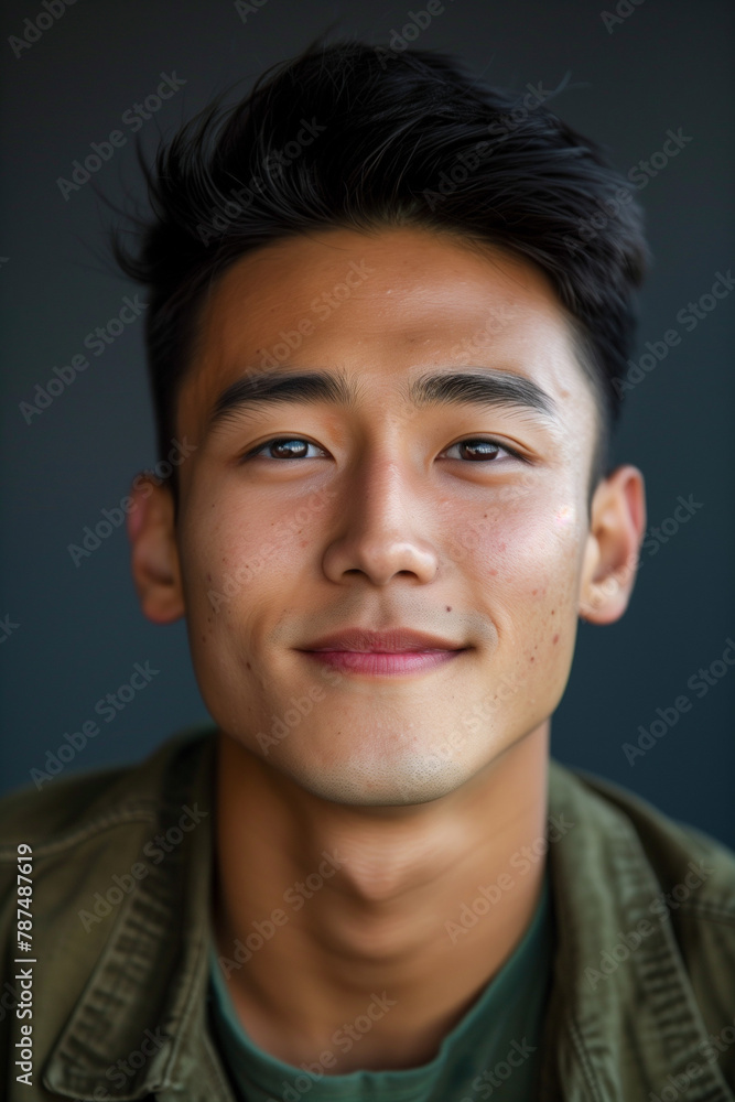 Obraz premium Portrait of young chinese man background