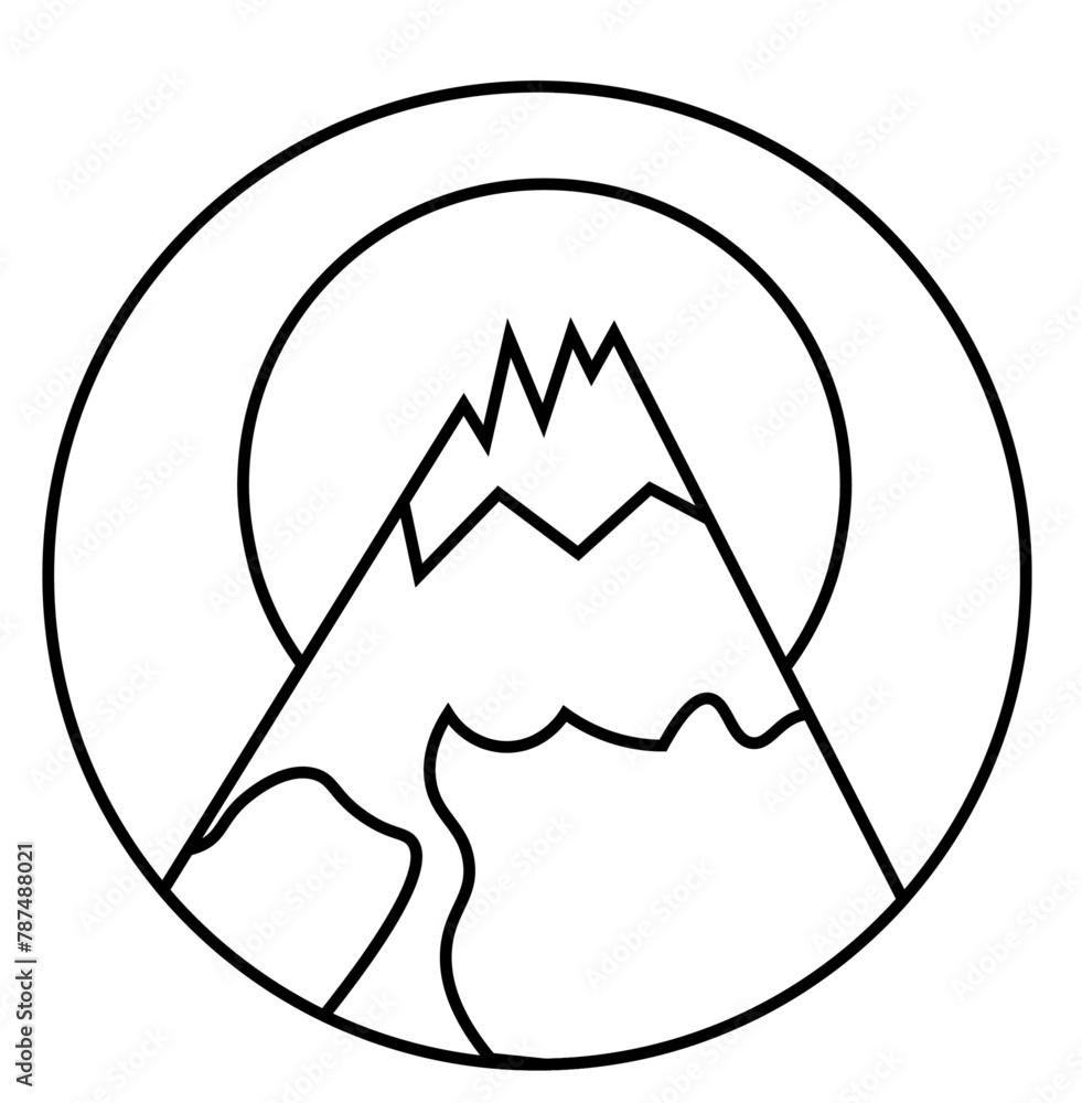 Mountain icon vector image