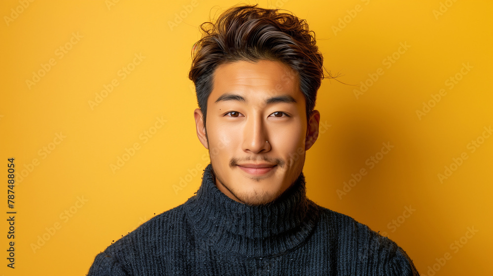 Fototapeta premium Portrait of adult chinese man background