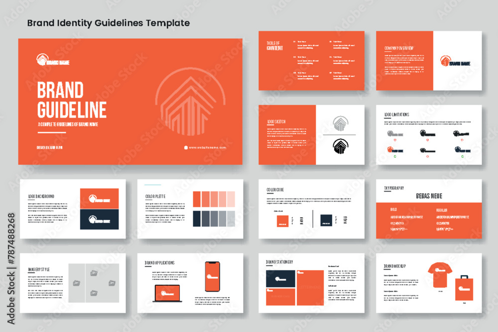 Brand guidelines template and Modern brand identity presentation layout ...