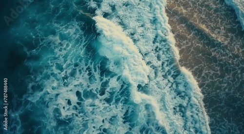 Aerial View of a Beach With Waves