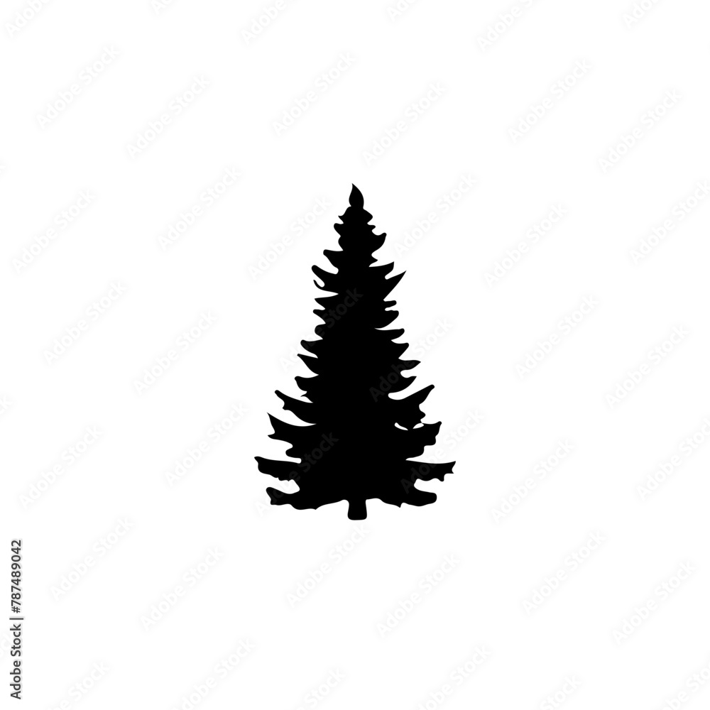 Obraz premium Pine Tree Silhouette Vector Clipart.