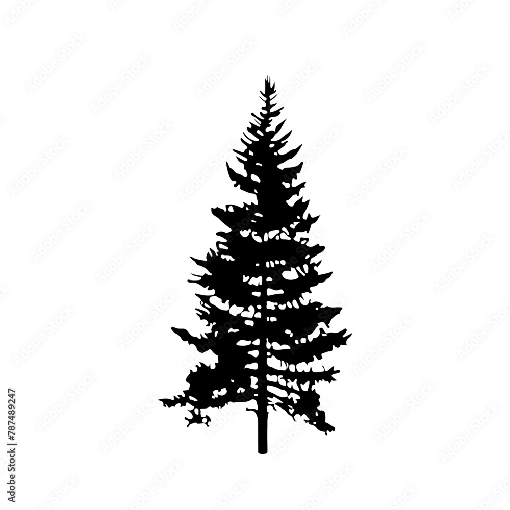Pine Tree Silhouette Vector Clipart. Pine Tree Silhouette Vector Clipart.