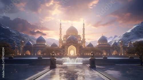 a calming AI meditation guide, transporting listeners to the serene landscapes surrounding Gumbade Khazra Madina Makkah