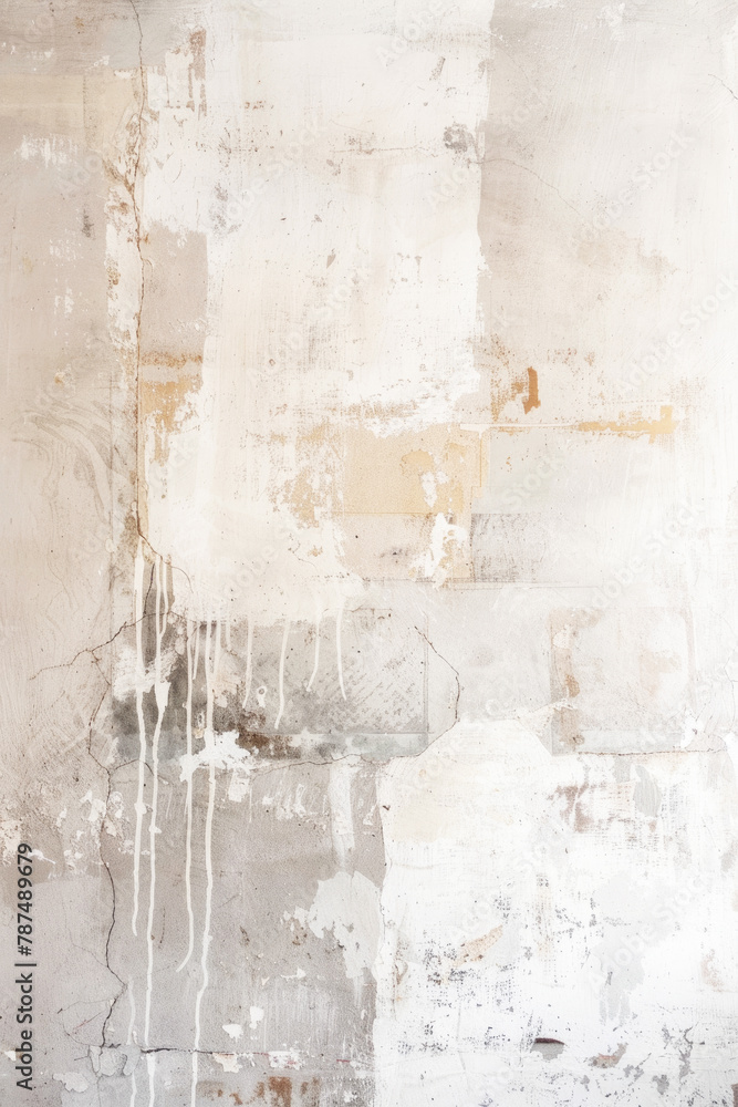 Abstract background, modern, minimalist painting consisting of brush strokes beige and earth colors. A vertical poster for the wall.