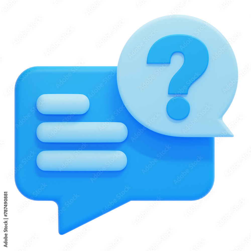 PNG 3D FAQ icon isolated on a white background PNG 3D FAQ icon isolated on a white background