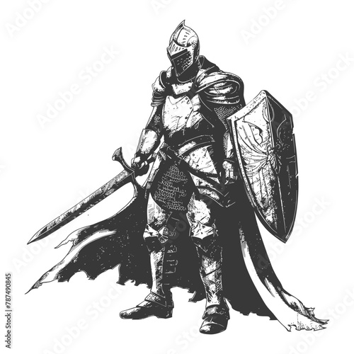 elf warrior images using Old engraving style
