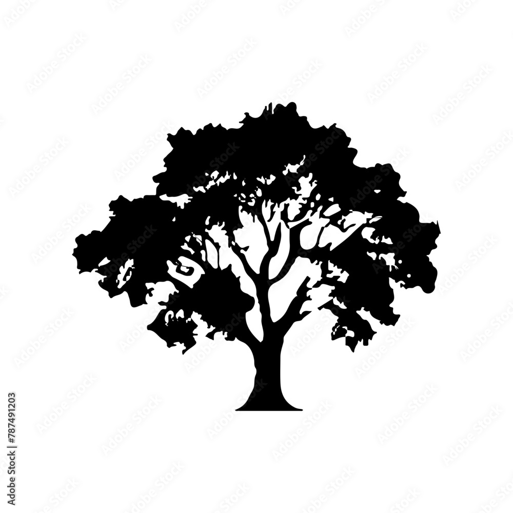 Fototapeta premium Tree Silhouette Vector Clipart.