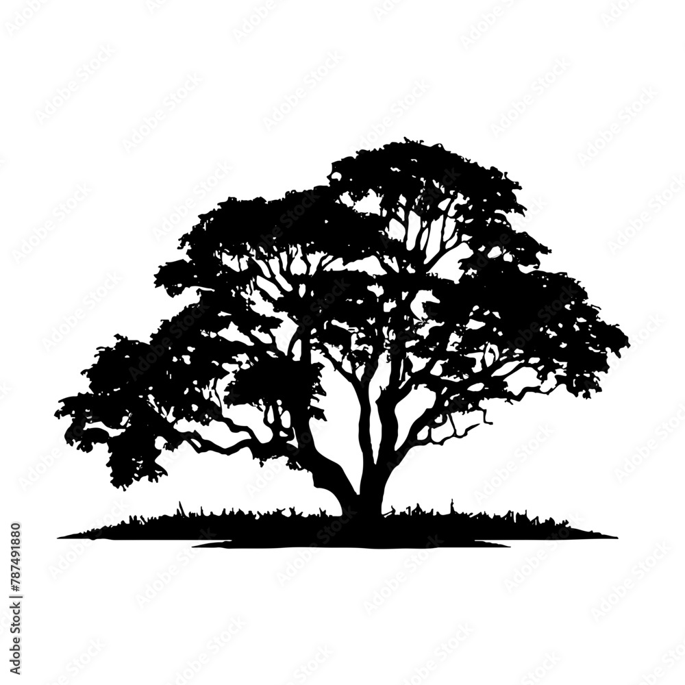 Fototapeta premium Tree Silhouette Vector Clipart