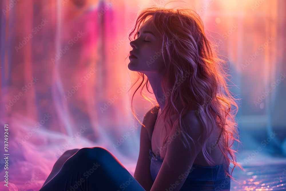 Serene Meditation: A Woman Connected to the Universe - Psychedelic Waves of Spiritual Energy Serene Meditation: A Woman Connected to the Universe - Psychedelic Waves of Spiritual Energy