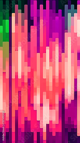 Glitch distortion texture background. Pink illustration