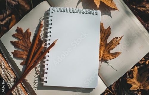 Open Notebook With Leaf