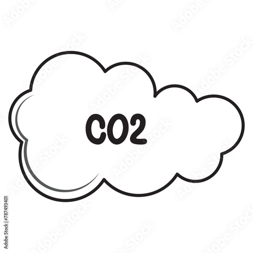 CO2 or carbon dioxide vector icon