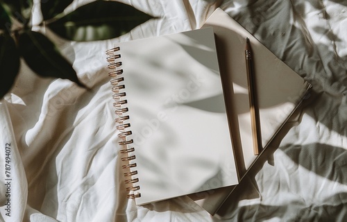 Open Notebook With Leaf