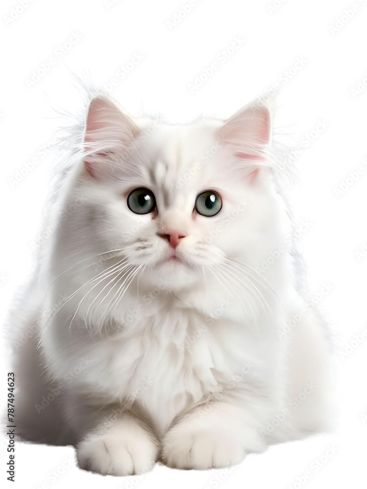 White persian cat with beautiful eyes 