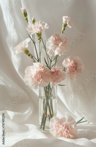 Vase Filled With Pink Flowers on Table
