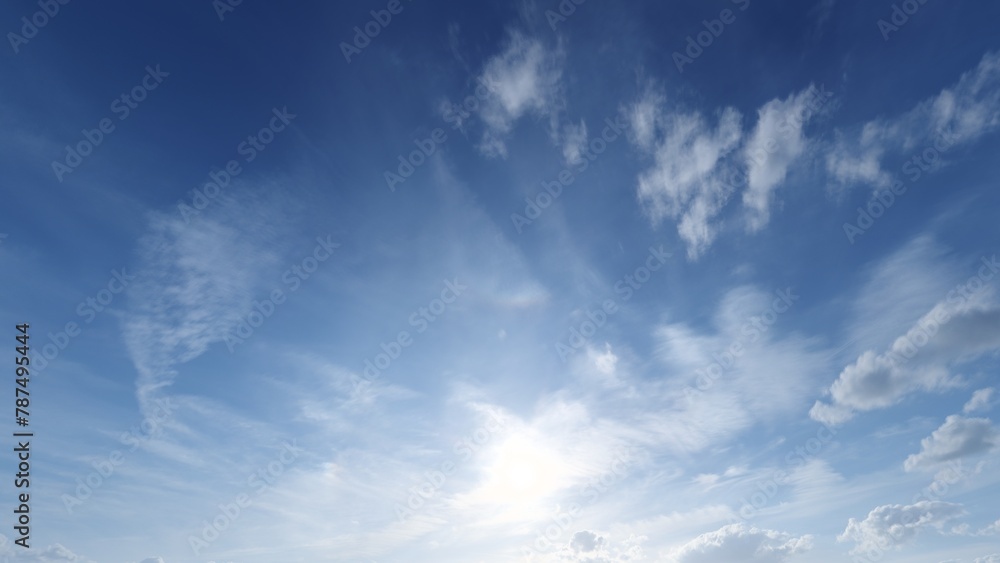a sky with clouds and the sun setting, 3d render a sky with clouds and the sun setting, 3d render