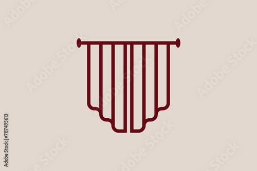 curtain element design for building decoration