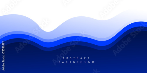 Blue and white wave abstract background with space for text and message. template design	