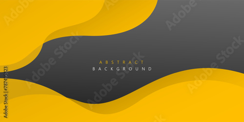 Yellow and black wave modern background with space for text and message. template design