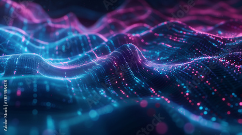 abstract background with glowing lights data AI cyber