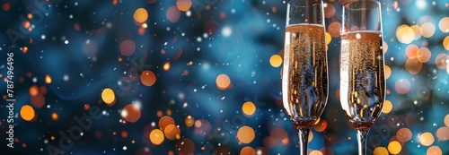 Two Glasses of Champagne on Table