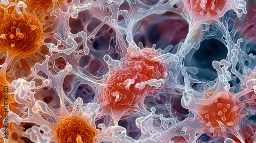 A comparison image of healthy and diseased epithelial cells demonstrating the effects of a disease or disorder on the structure and